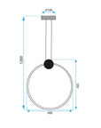 LAMPA SUFITOWA WISZĄCA LED APP1395-CP BLACK 40cm 8