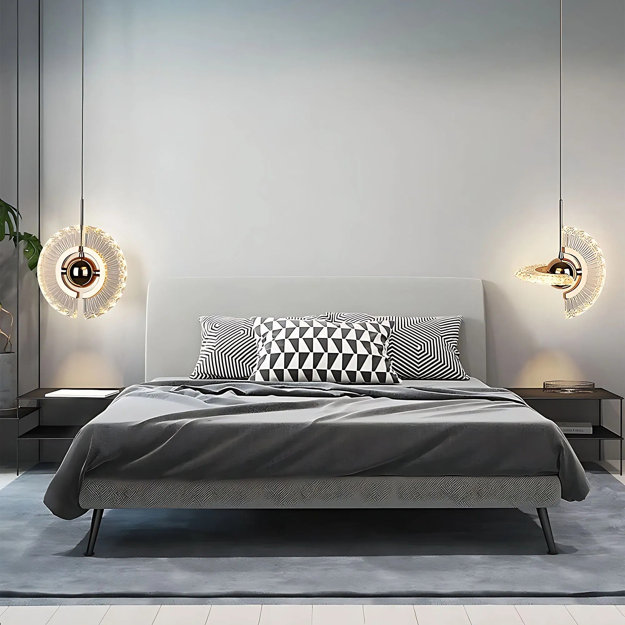 LAMPA SUFITOWA WISZĄCA LED LHJ108-2CP ZŁOTA 8