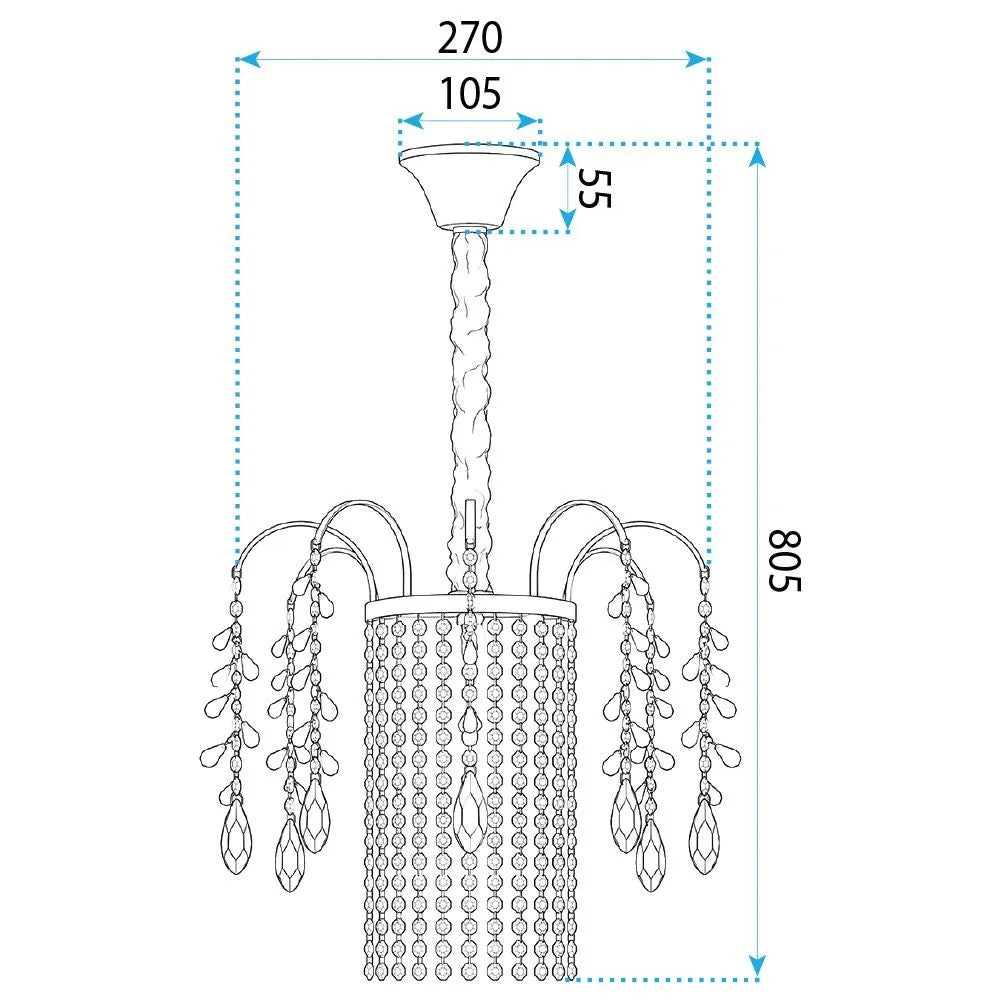Lampa Wisząca Z Kryształami SWE089-CP 30cm Chrom 8