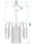 Lampa Wisząca Z Kryształami SWE089-CP 30cm Chrom 8