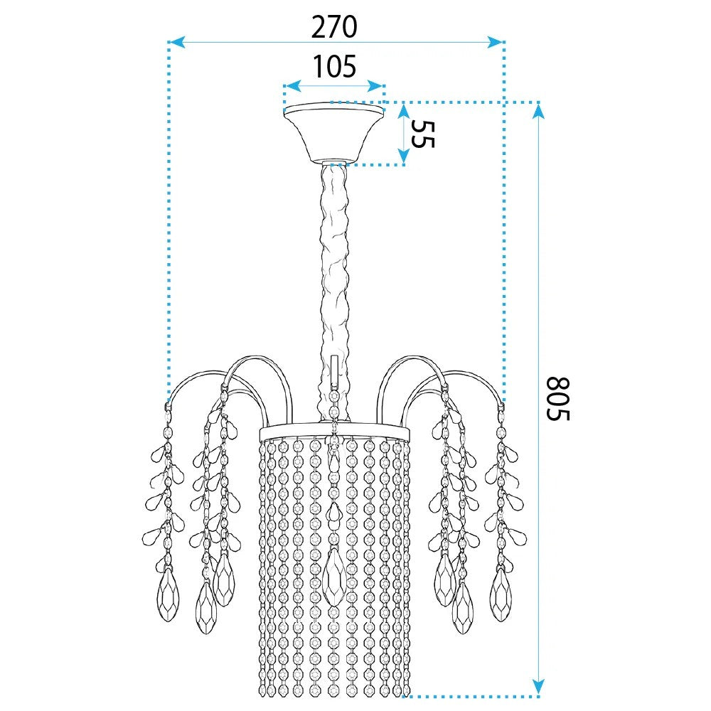 Lampa Wisząca Z Kryształami SWE090-CP 30cm Złota 8