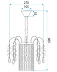 Lampa Wisząca Z Kryształami SWE090-CP 30cm Złota 8