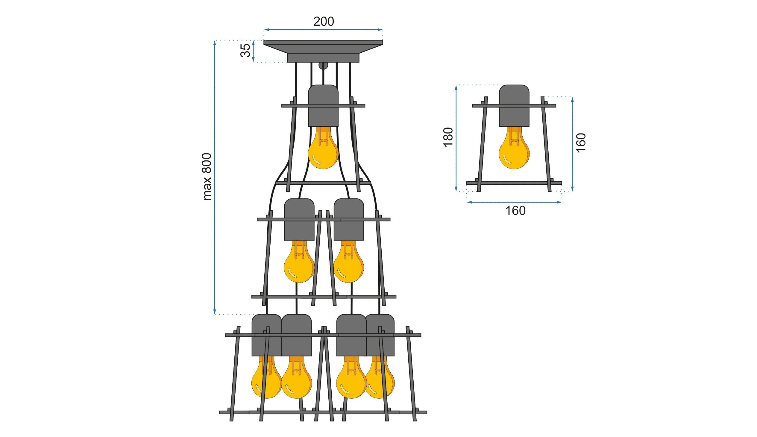 LAMPA SUFITOWA WISZĄCA APP221-7CP 8