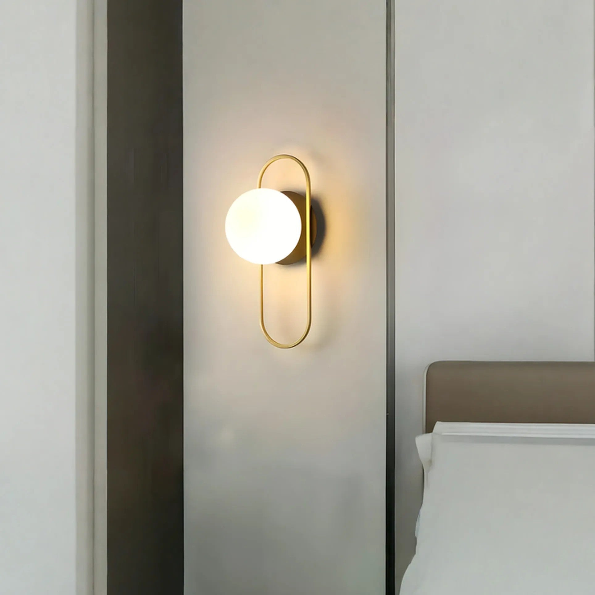 LAMPA ŚCIENNA KINKIET APP1756-1W BRUSH GOLD WHITE 8