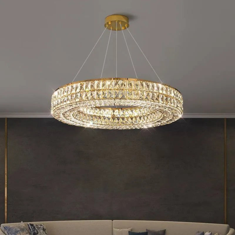LAMPA SUFITOWA WISZĄCA LED APP1568-CP Gold 60cm 8