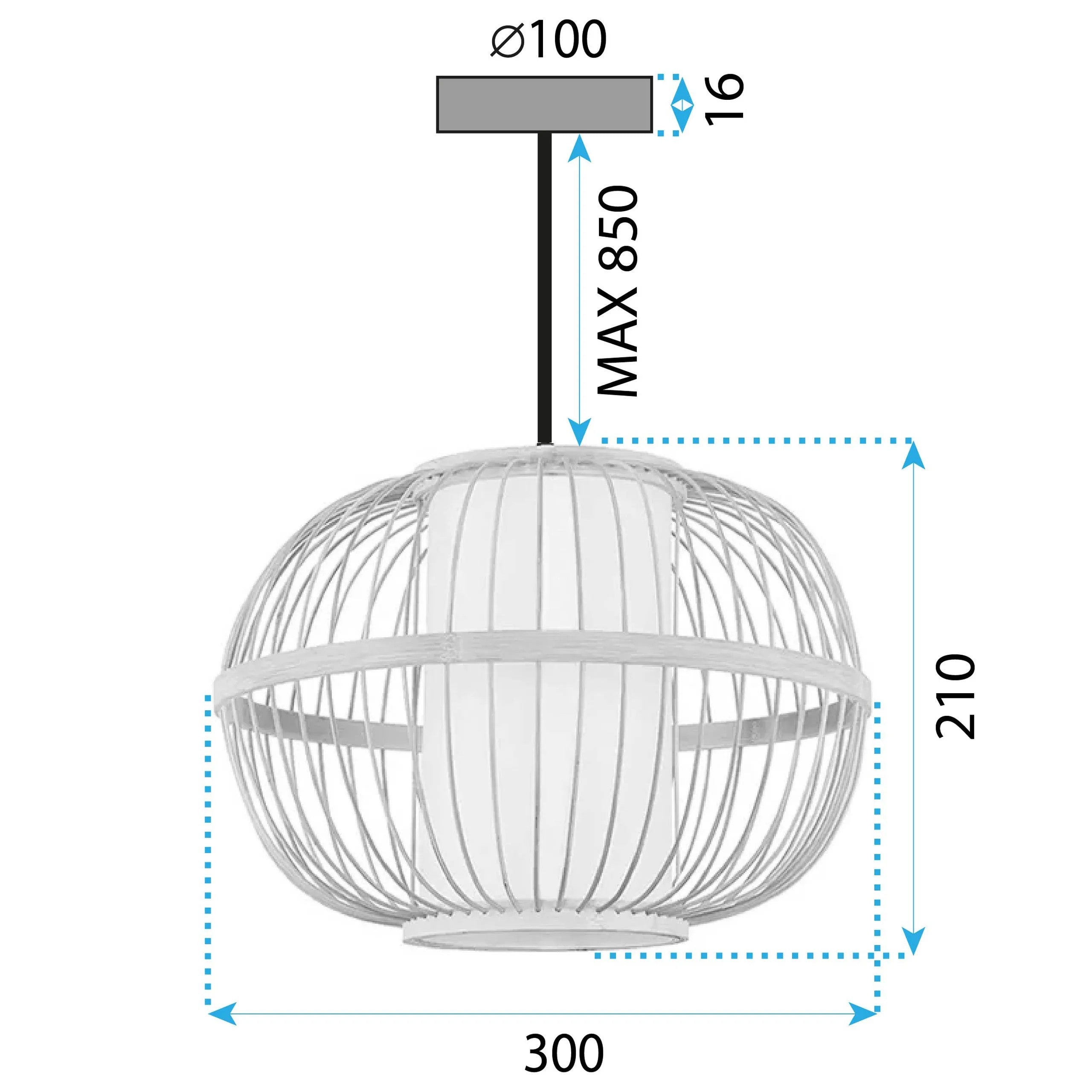 LAMPA SUFITOWA WISZĄCA BOHO APP1631-1CP 30cm 8