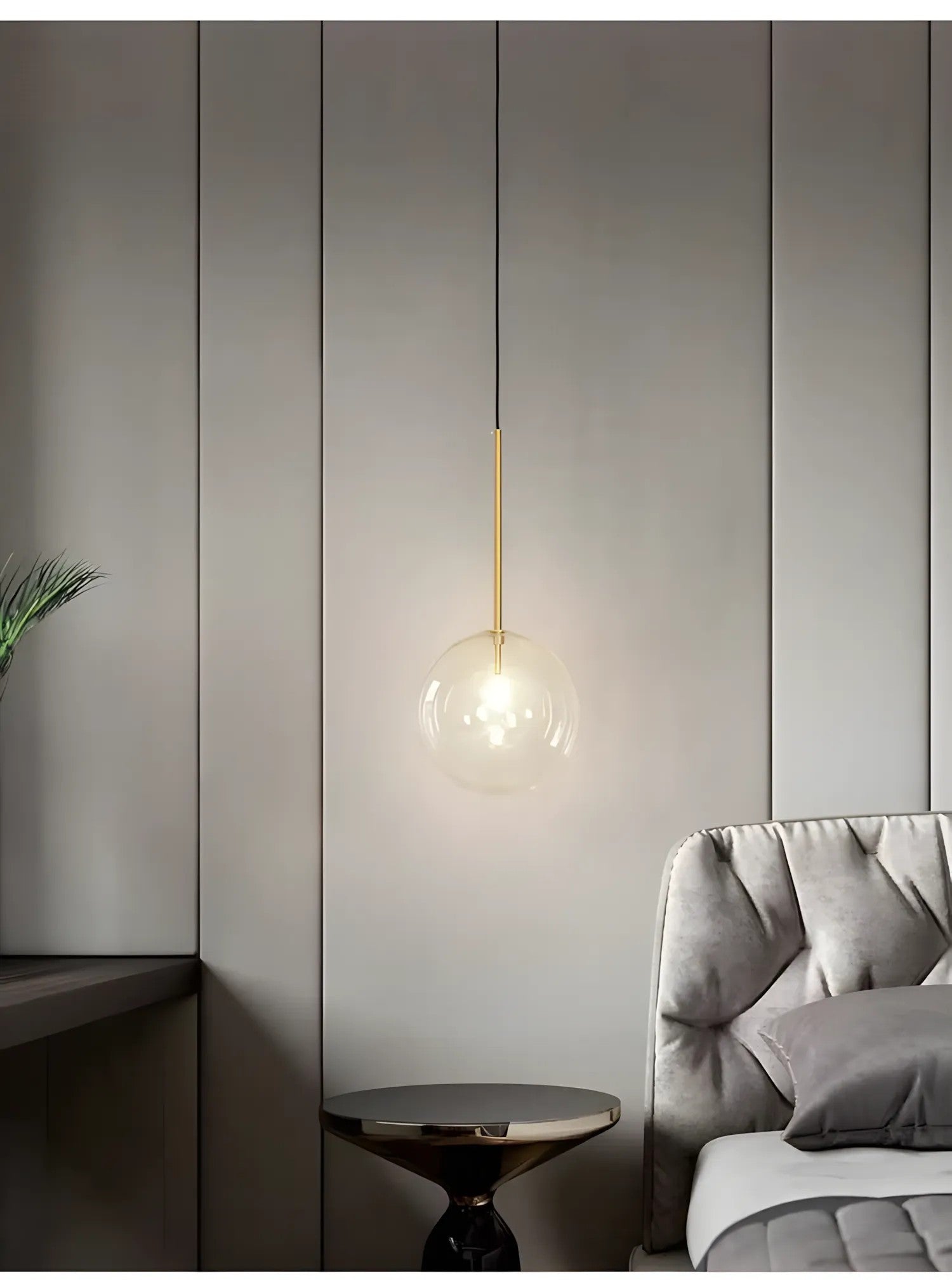 Lampa Sufitowa Wisząca Szklana Kula ZŁOTA 20cm APP1683-1CP 8
