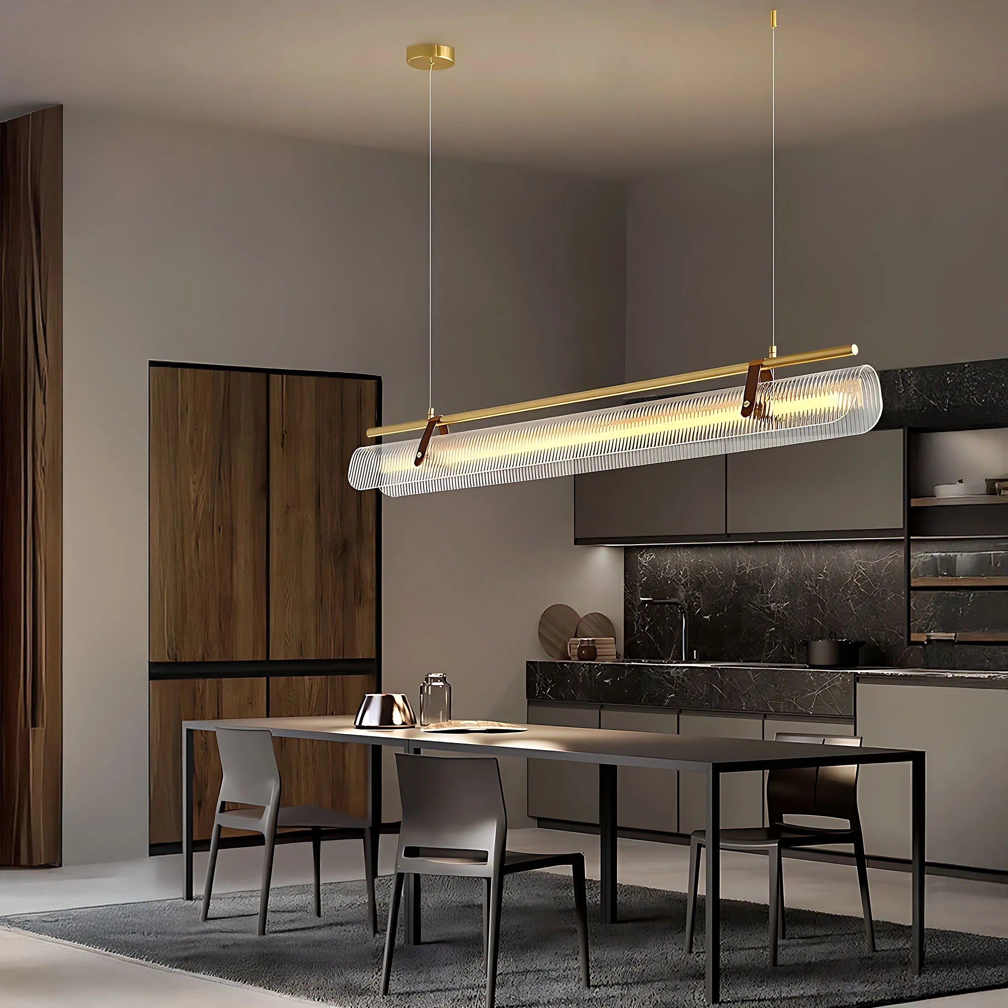 Lampa Wisząca LED APP1796-CP Złota Szczotkowana 8