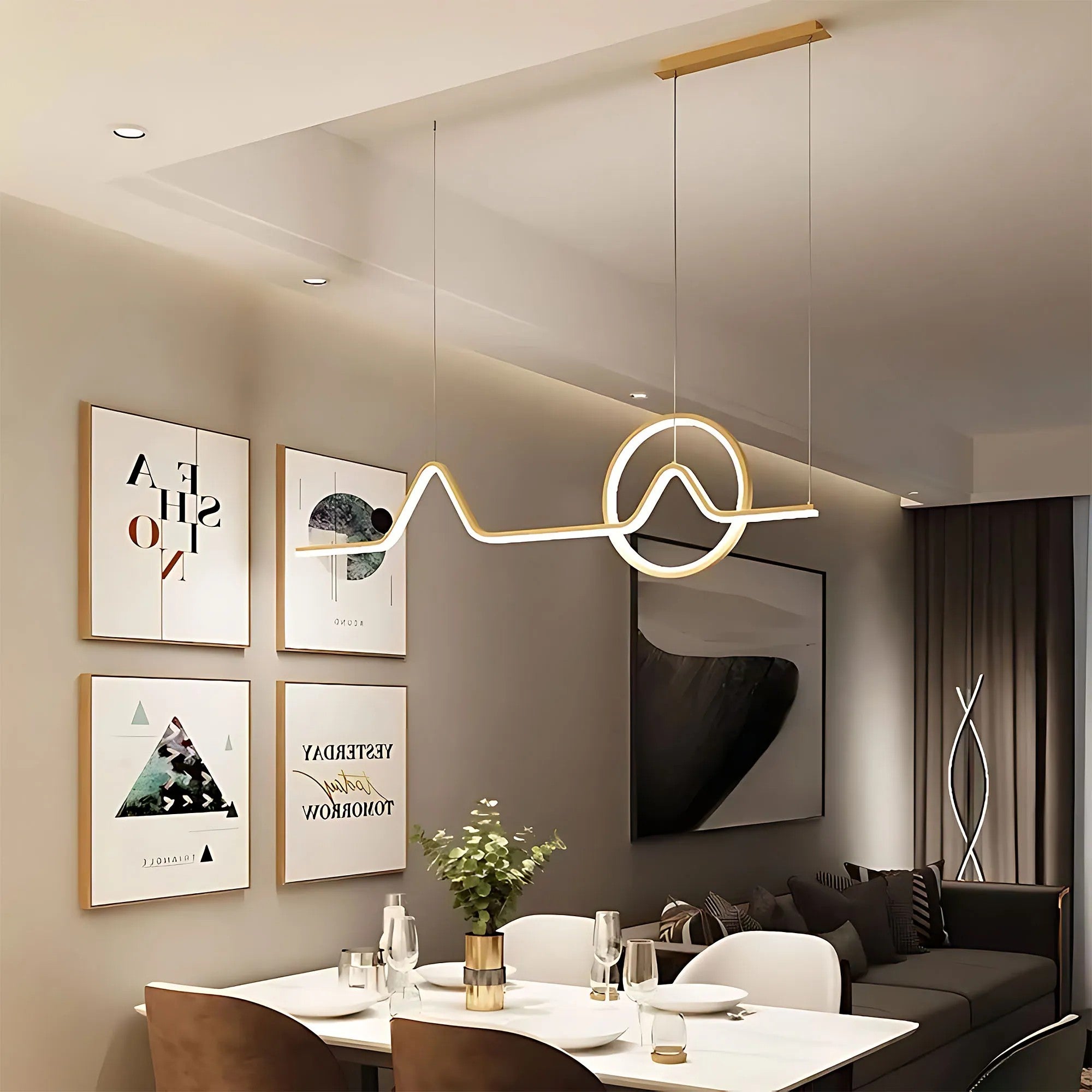 LAMPA WISZĄCA LED LHJ022-CP 120 Cm ZŁOTA 8