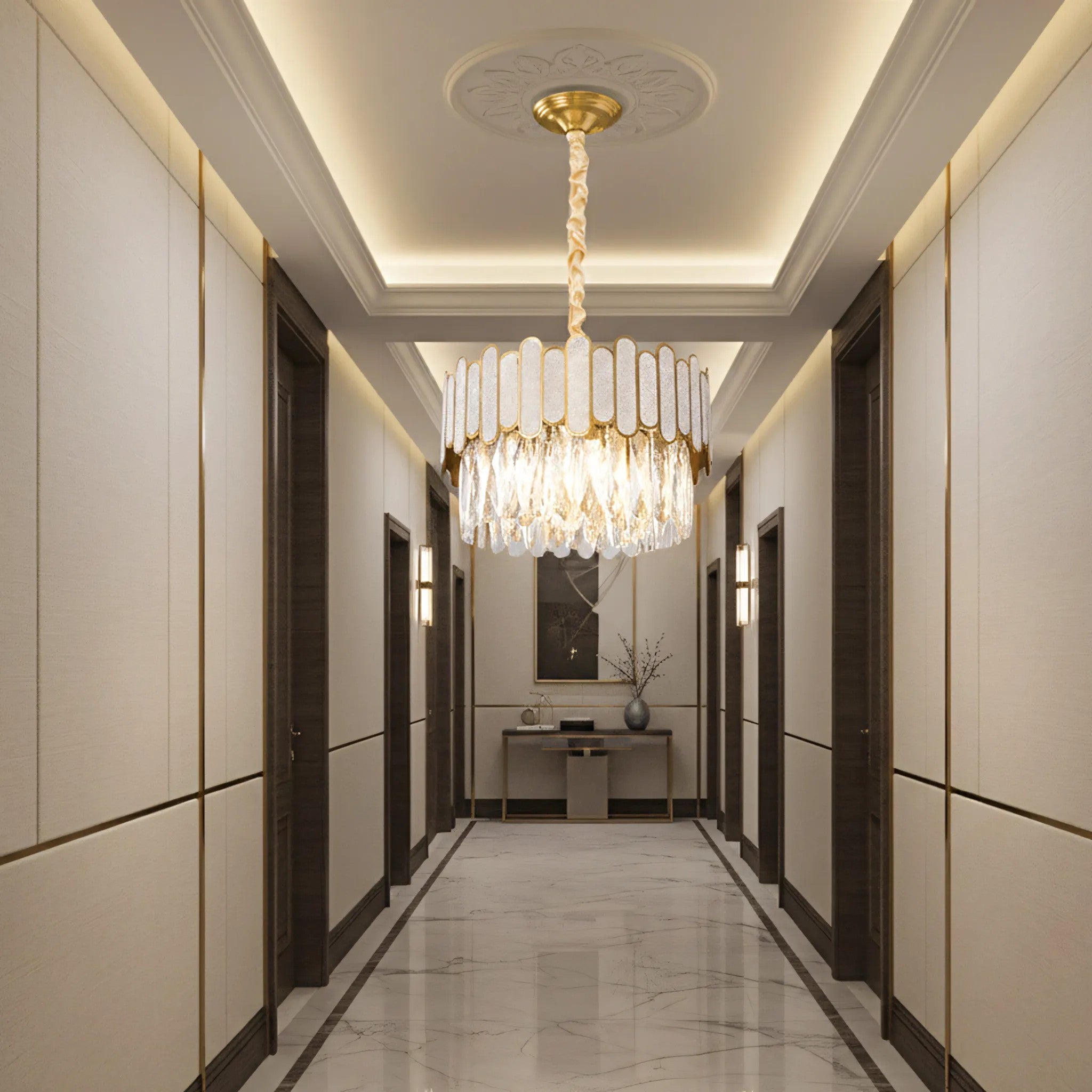 Lampa Sufitowa Wisząca APP1746-4CP 40 Cm Złota 8