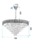 Lampa Wisząca Z Kryształami G061-CP 80CM ZŁOTA 8