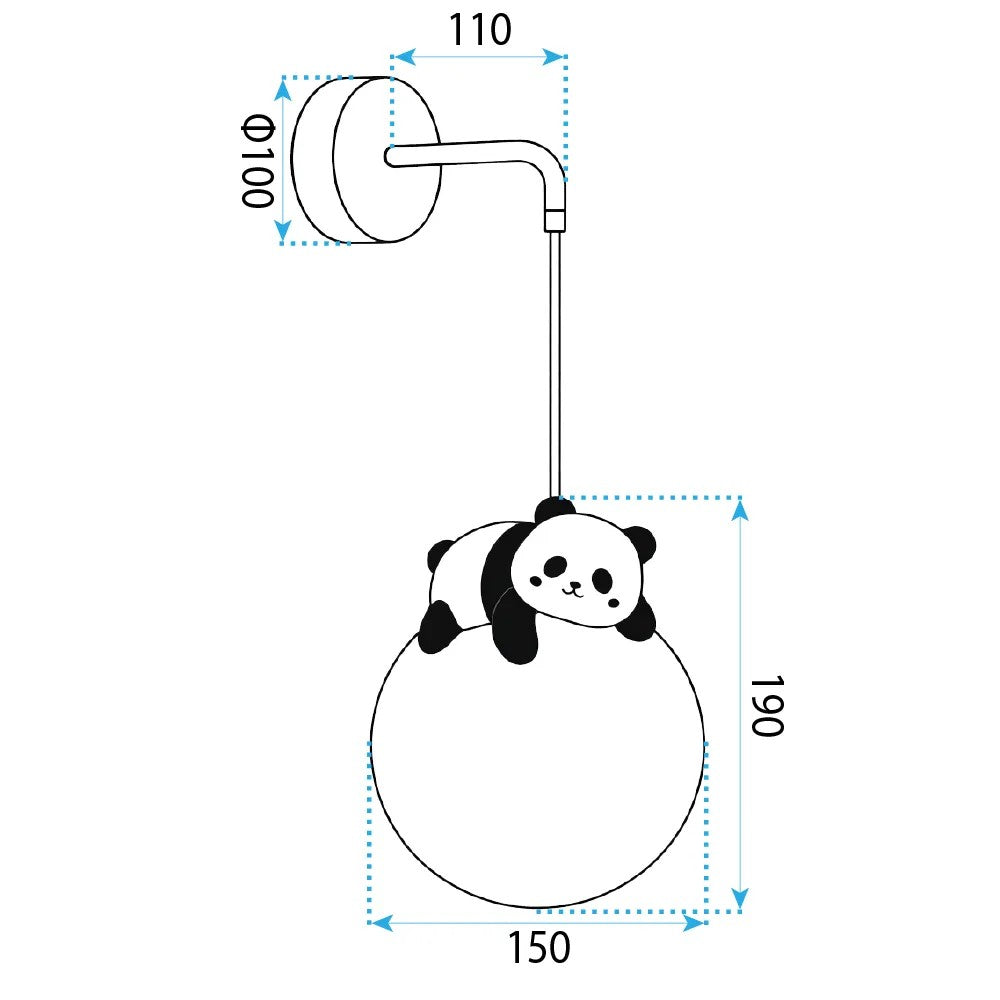 LAMPA ŚCIENNA KINKIET PANDA G163-1W 8