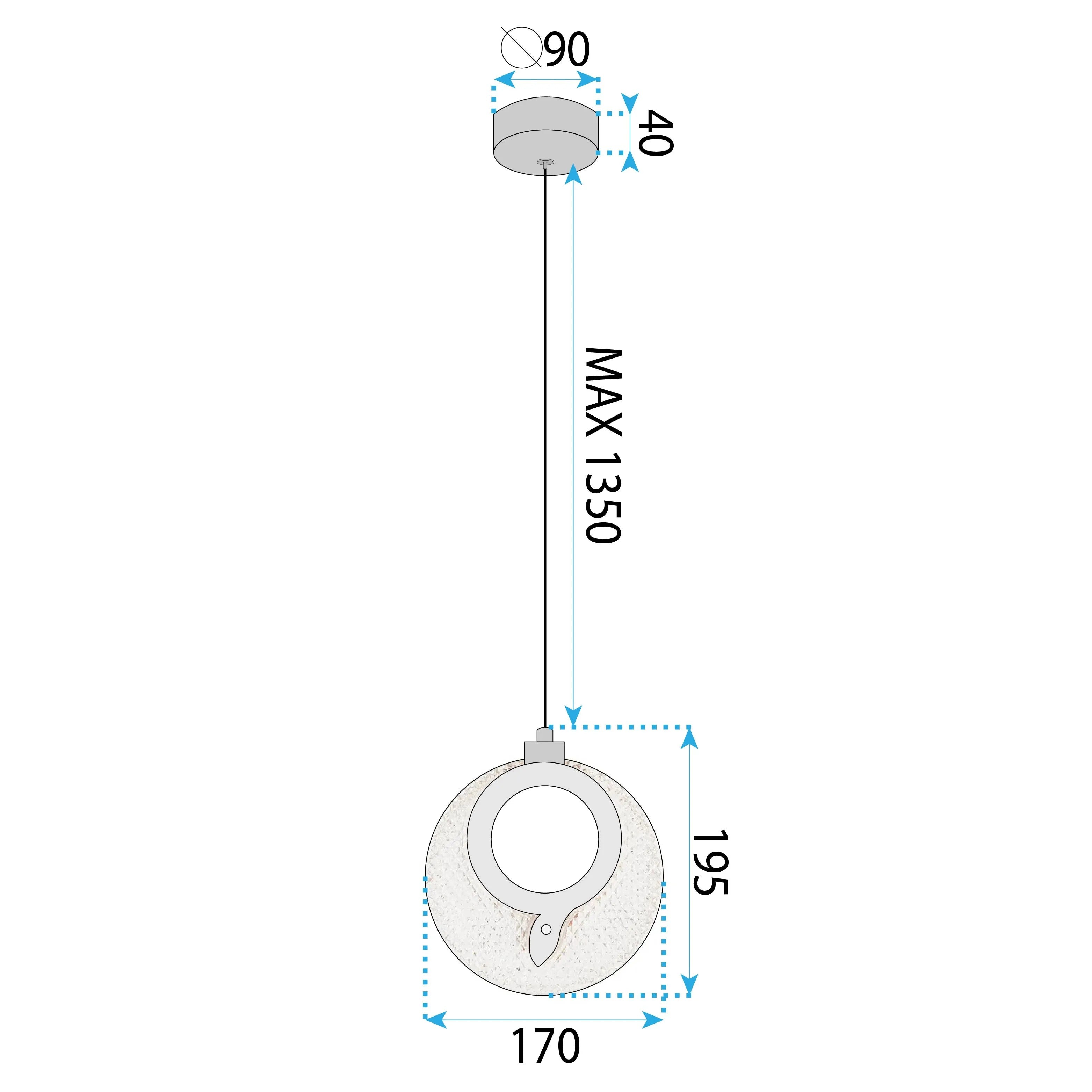 LAMPA WISZĄCA KRYSZTAŁOWA LED LHJ110-1CP JASNE RÓŻOWE ZŁOTO 8