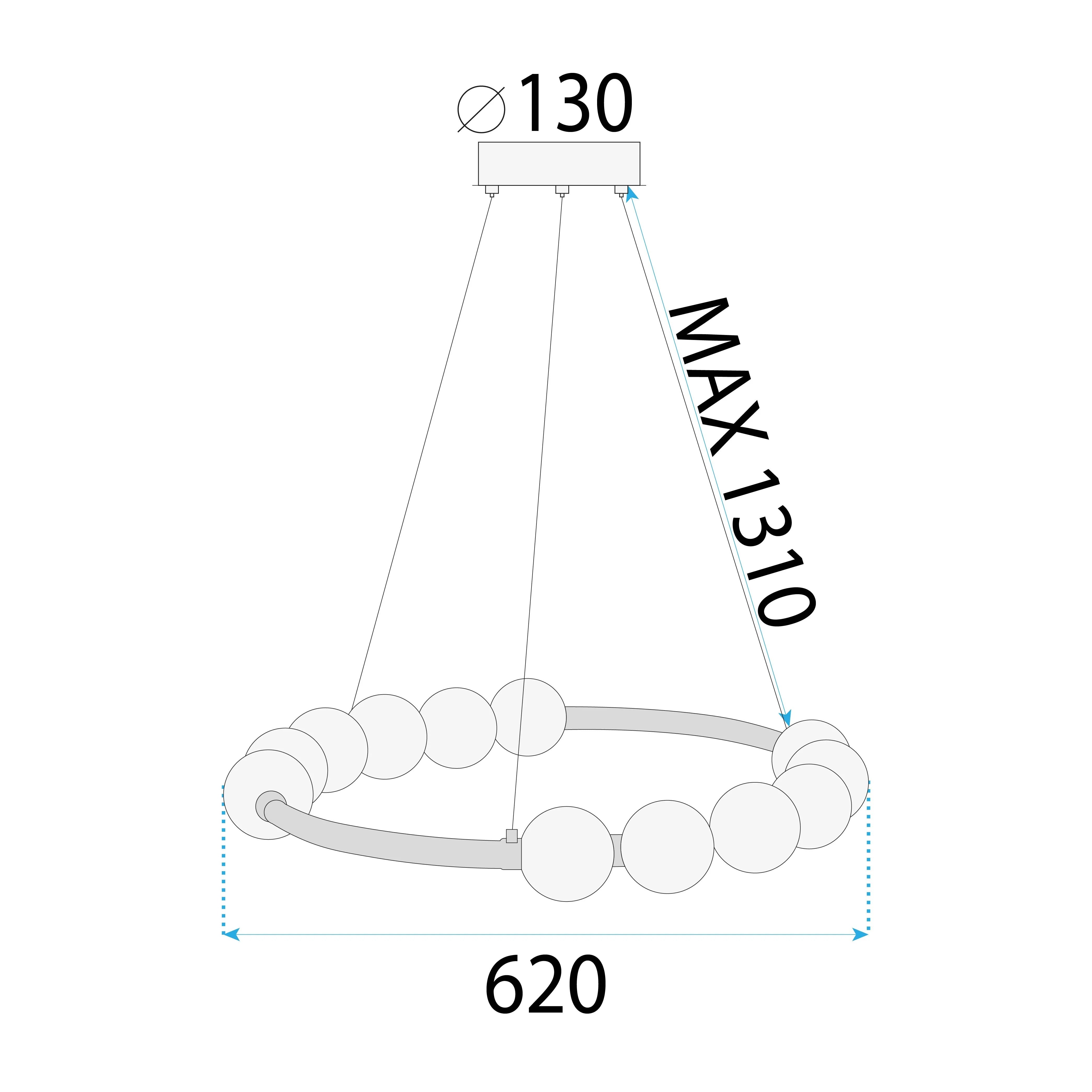 Lampa Wisząca LED APP1553-CP Gold 8