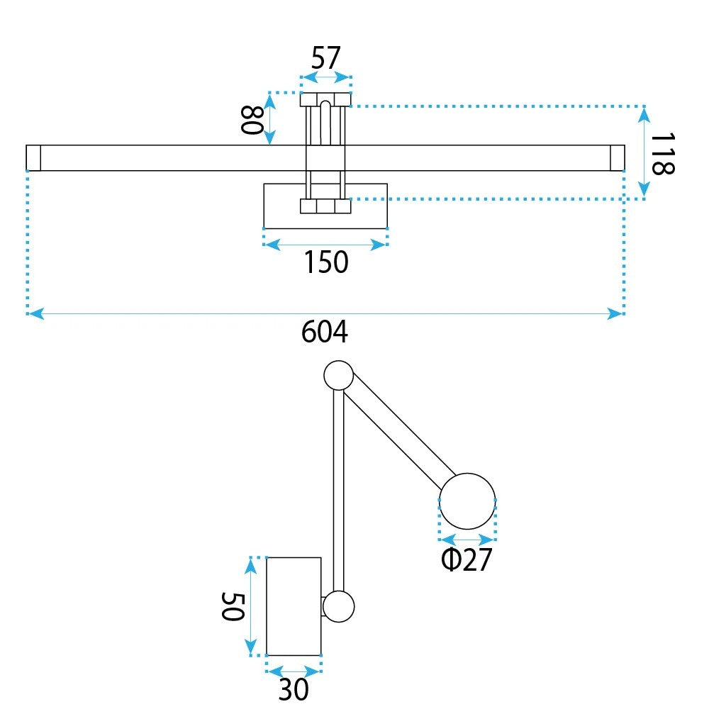 Kinkiet Łazienkowy LED APP1900-1W 60cm Złoty Szczotkowany 8