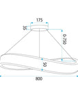 LAMPA SUFITOWA WISZĄCA SWE068-CP 80cm ZŁOTA 8