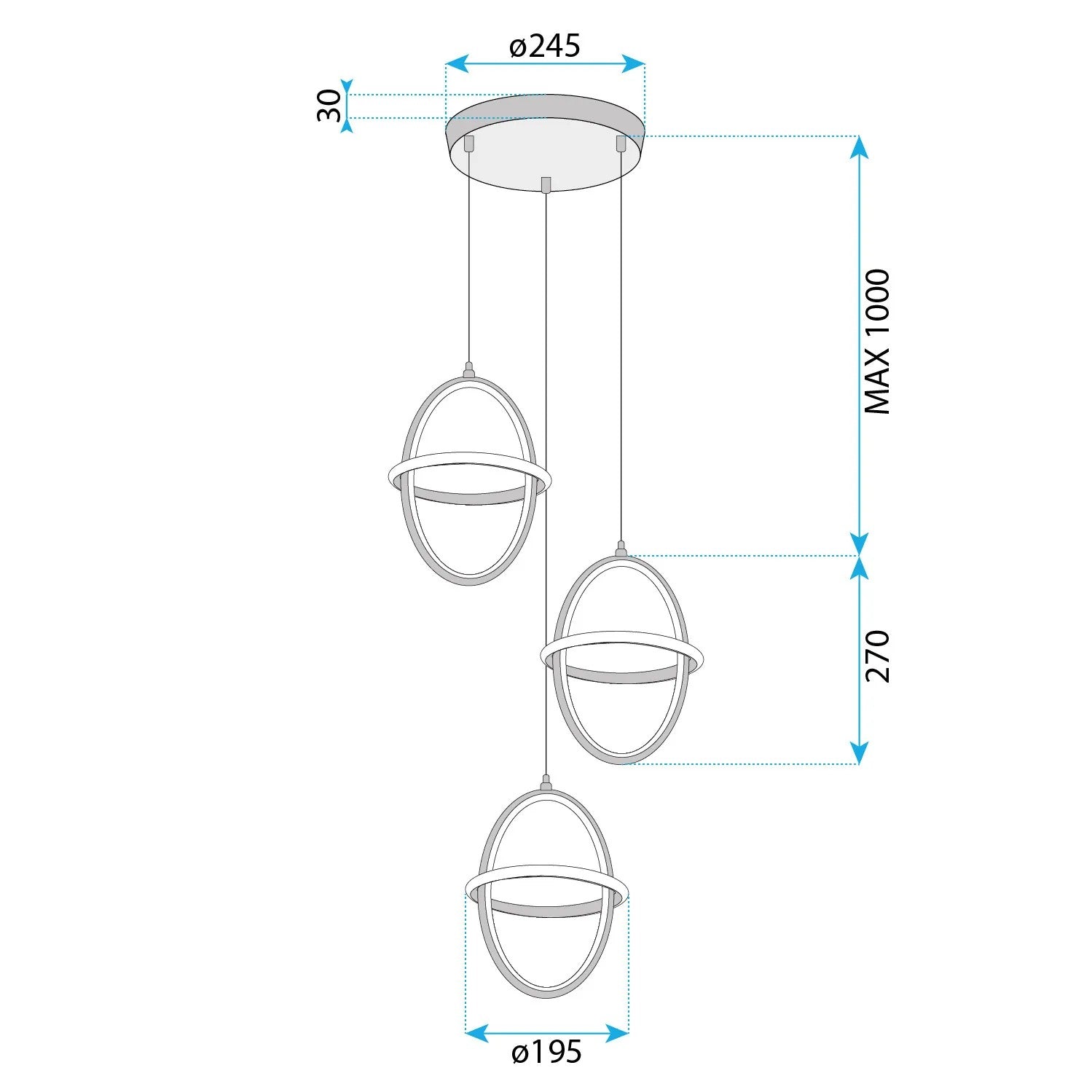LAMPA WISZĄCA LED G064-3CPR Złota 8