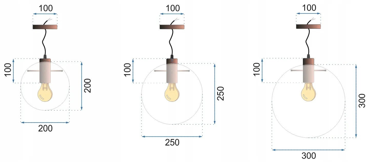 Lampa Sufitowa Wisząca Szklana LASSI 20+25+30 Cm APP038-3CP 8