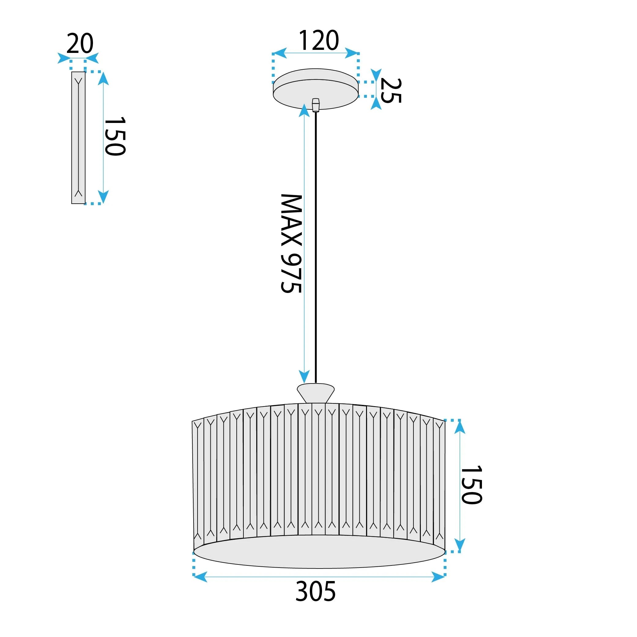 Lampa Wisząca EBT027-1CP Czarna 8