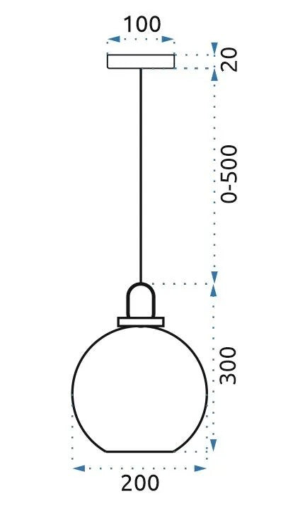 Lampa Sufitowa Wisząca Szklana Kula 20cm APP629-1CP 8
