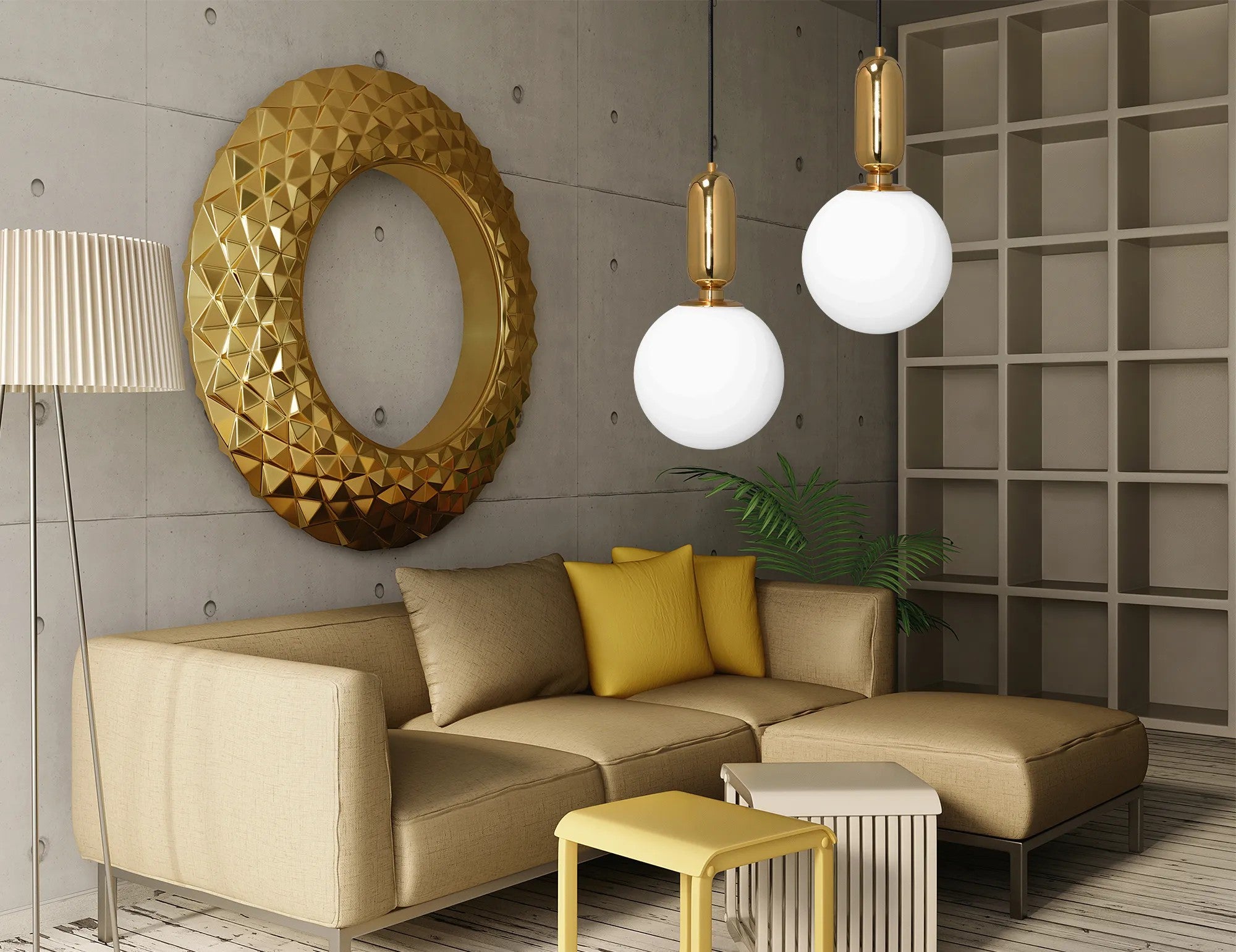 Lampa Sufitowa Wisząca Szklana Metalowa APP474-1CP Złota 8