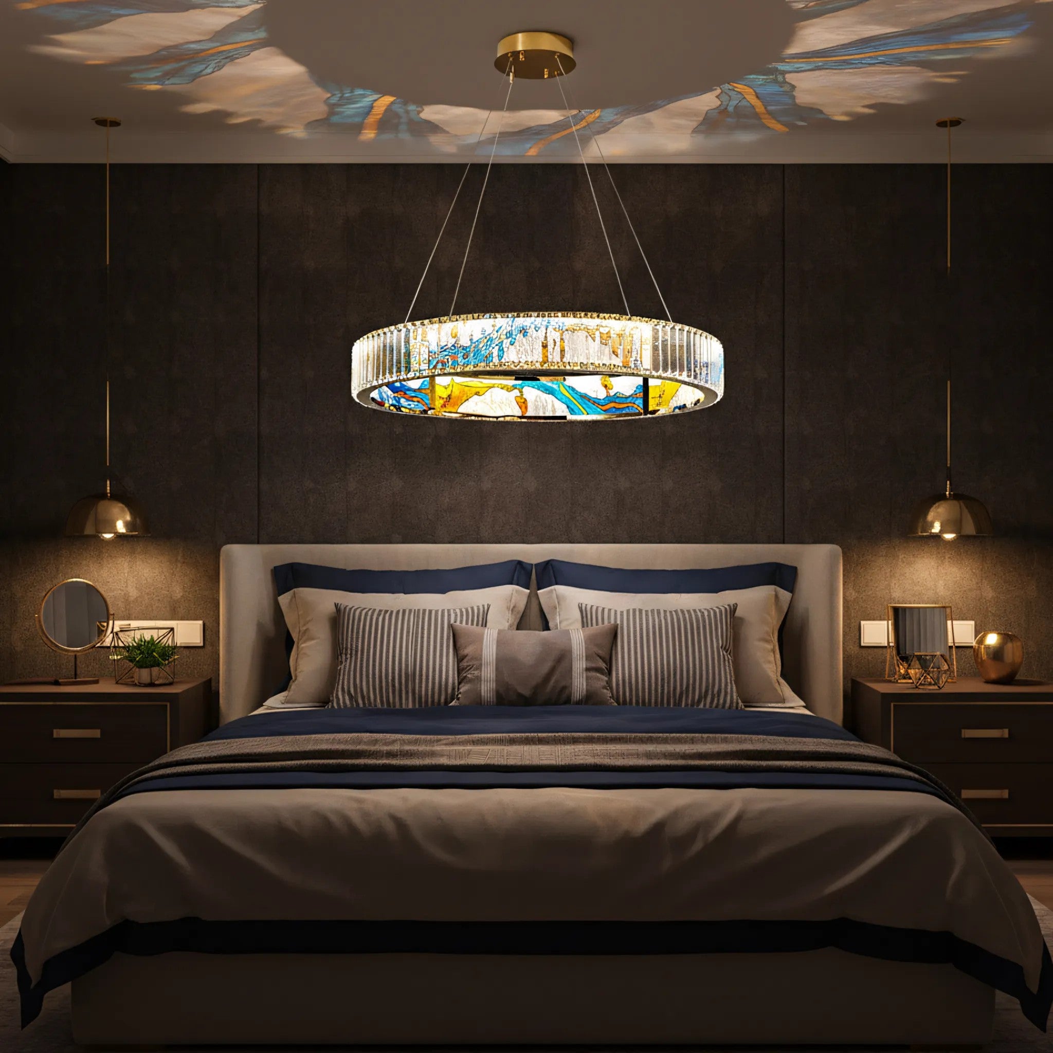 LAMPA SUFITOWA WISZĄCA LED APP1748-CP 60CM 8