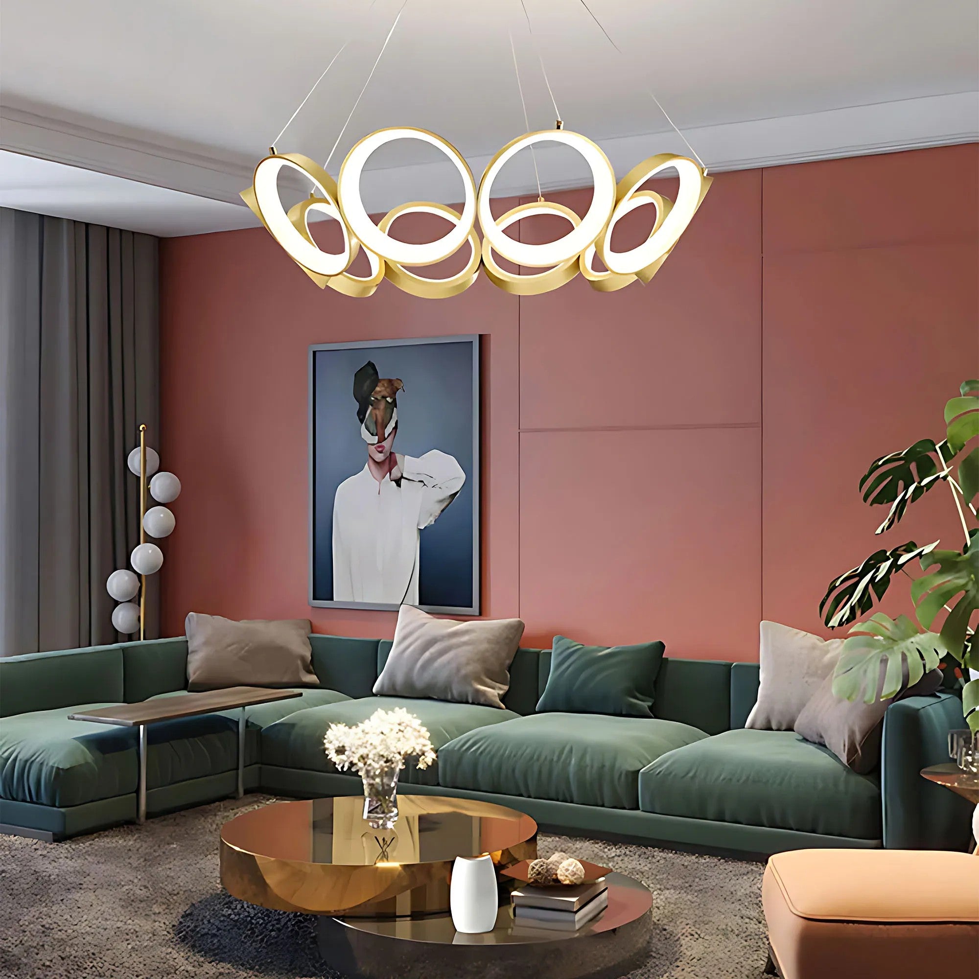 LAMPA WISZĄCA LED APP1800-CP ZŁOTA SZCZOTKOWANA 8