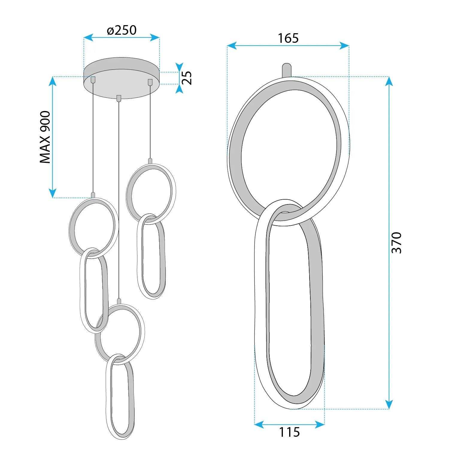 LAMPA WISZĄCA LED G077-3CPR Złota 8