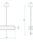 Lampa Sufitowa Wisząca LED APP832-CP Złota 8