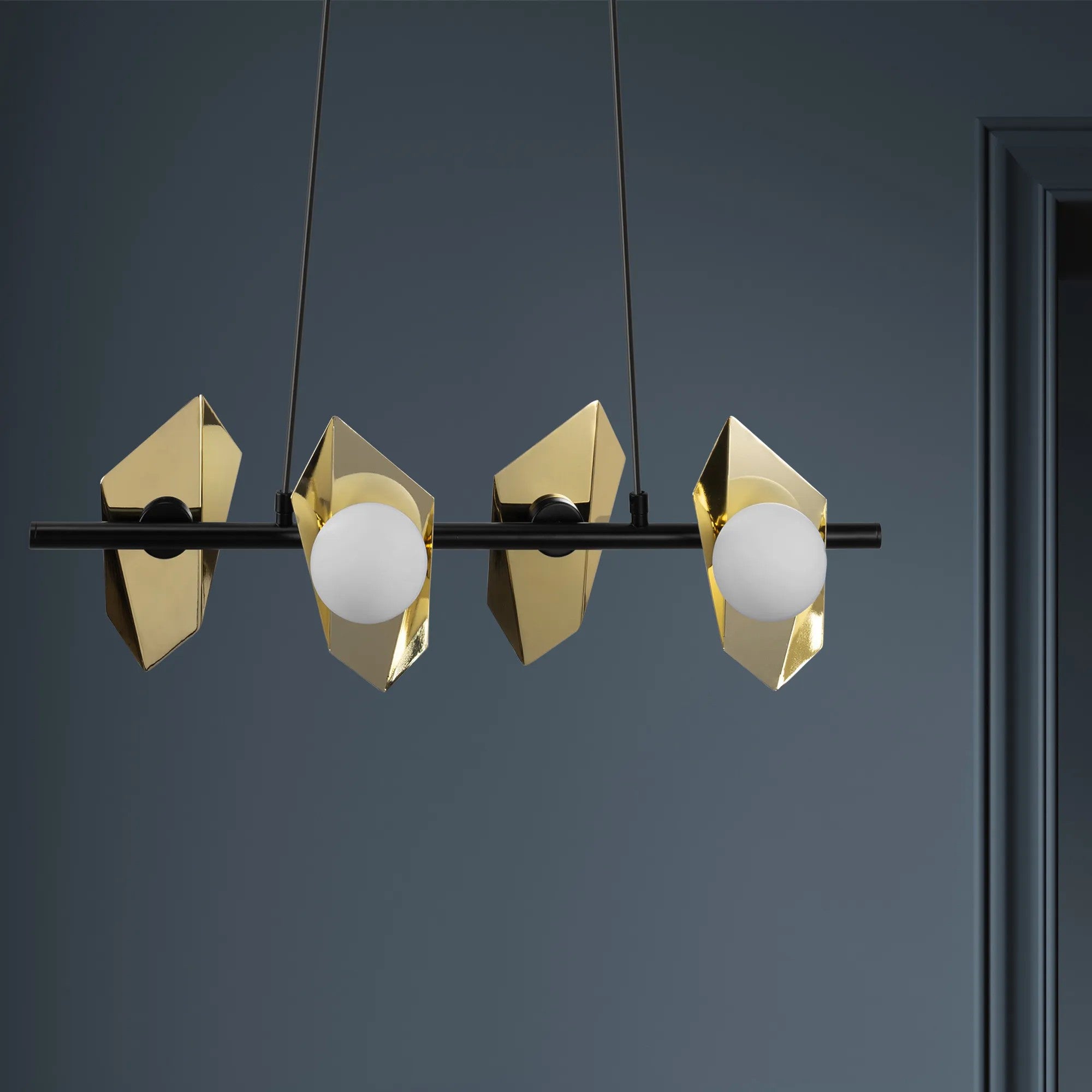 LAMPA SUFITOWA WISZĄCA APP1412-CP CZARNO/ZŁOTA 8