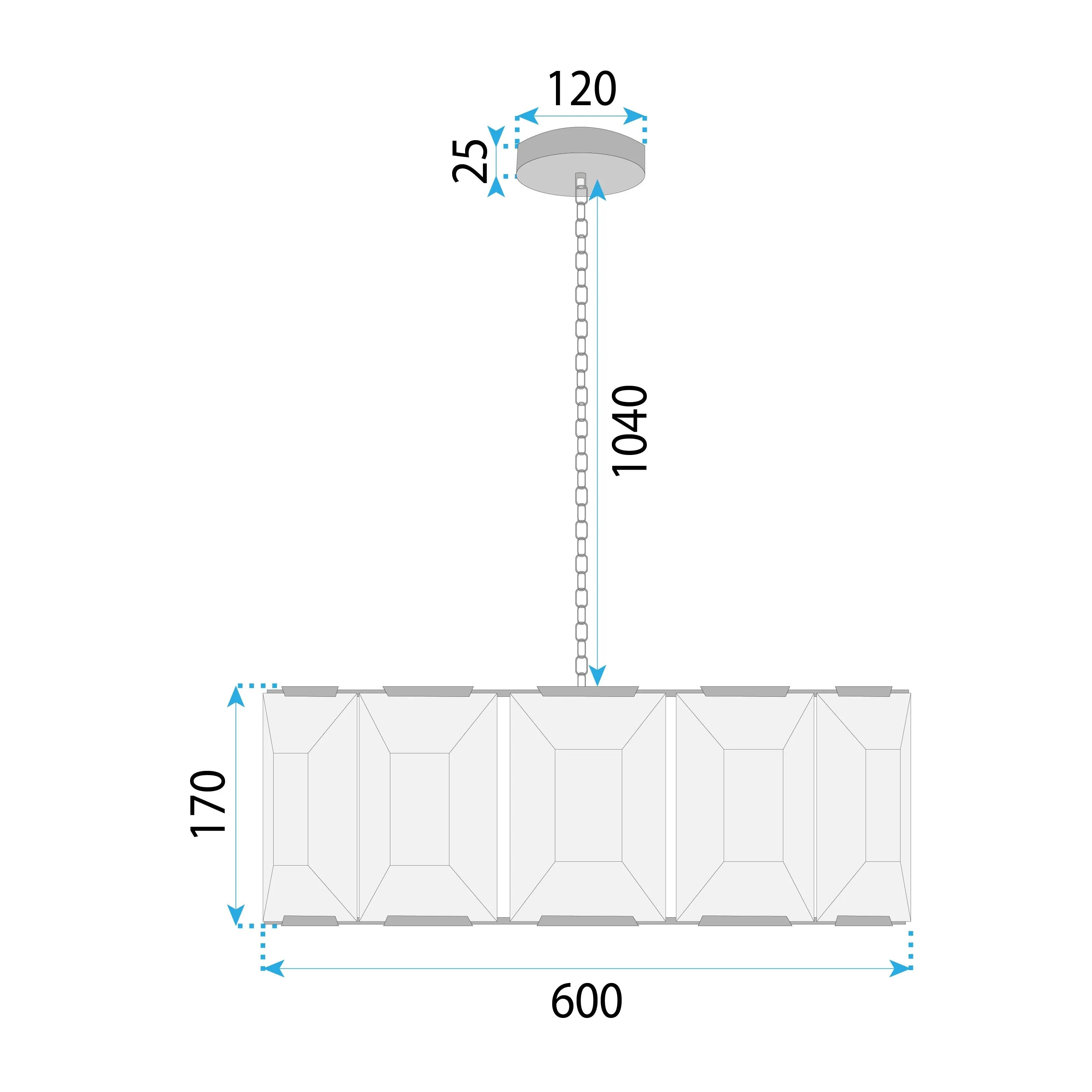 LAMPA SUFITOWA WISZĄCA APP1797-8CP ZŁOTA SZCZOTKOWANA 8
