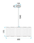 LAMPA SUFITOWA WISZĄCA APP1797-8CP ZŁOTA SZCZOTKOWANA 8
