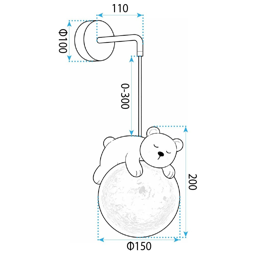 LAMPA ŚCIENNA KINKIET WHITE BEAR G161-1W 8