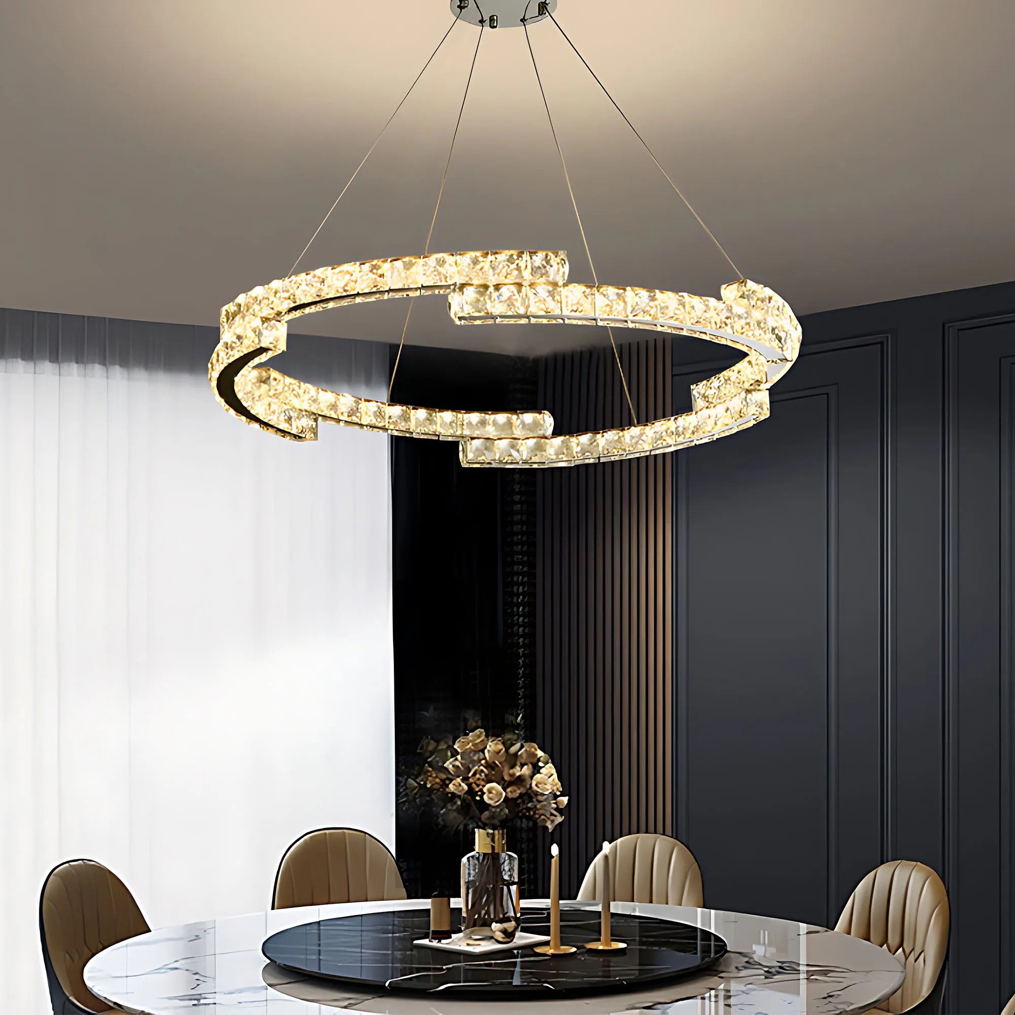 LAMPA SUFITOWA WISZĄCA LED APP1770-CP CHROM 60cm 8