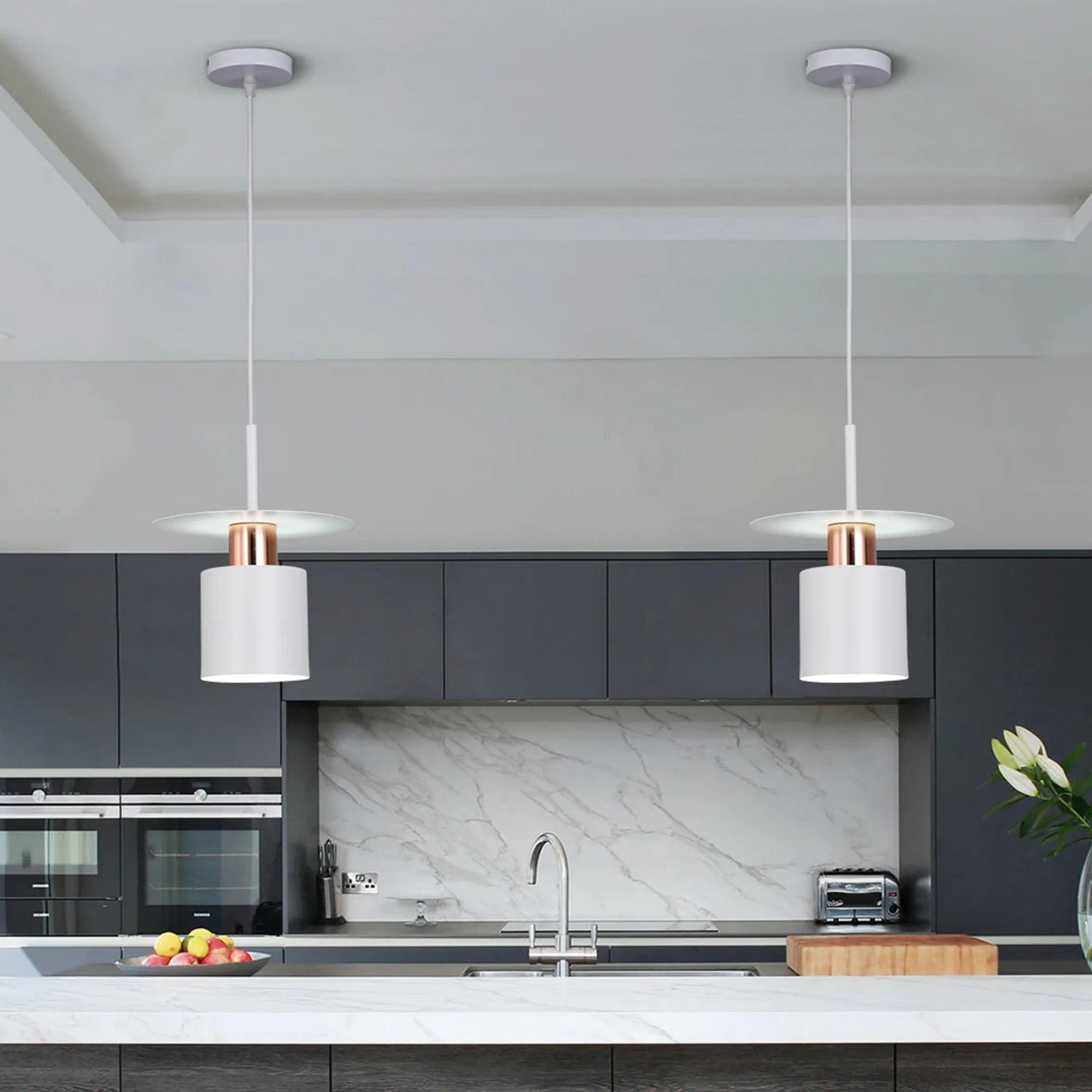 Lampa Wisząca APP1146-1CP Biało Różowe Złoto 8