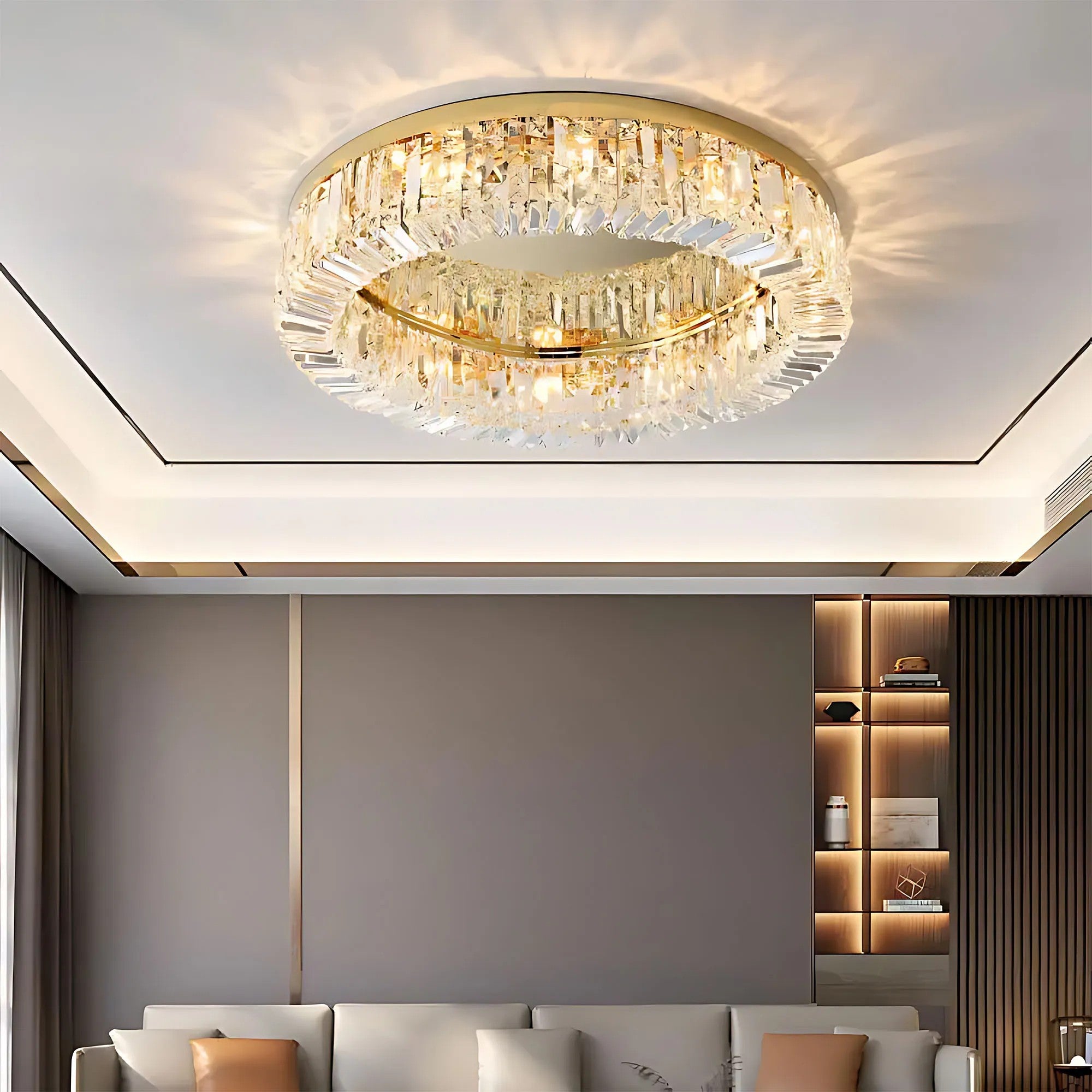 LAMPA KRYSZTAŁOWA PLAFON APP1729-8C 60 Cm ZŁOTA 8