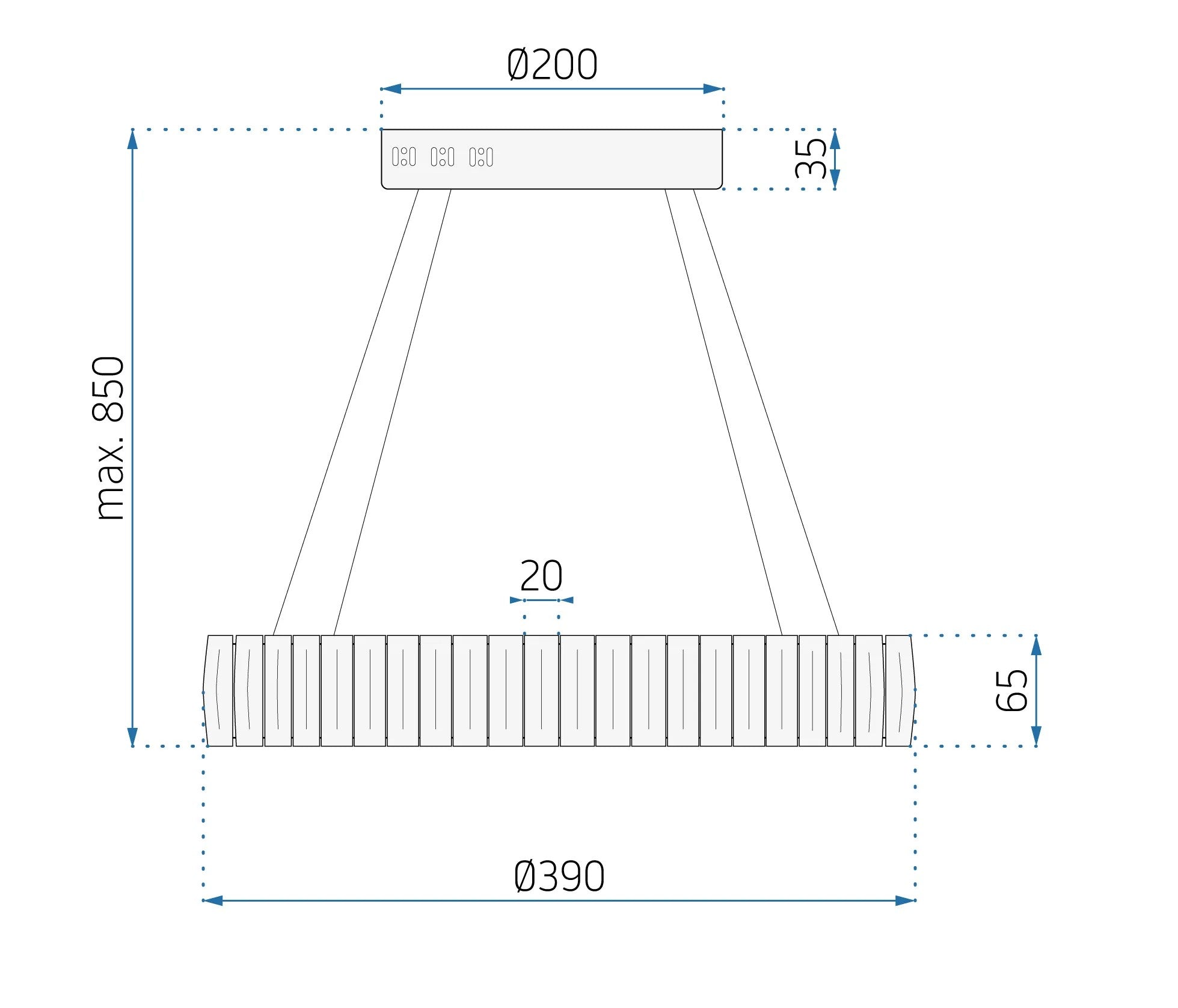 Kryształowa Lampa Sufitowa LED APP1040-CP + Pilot 8