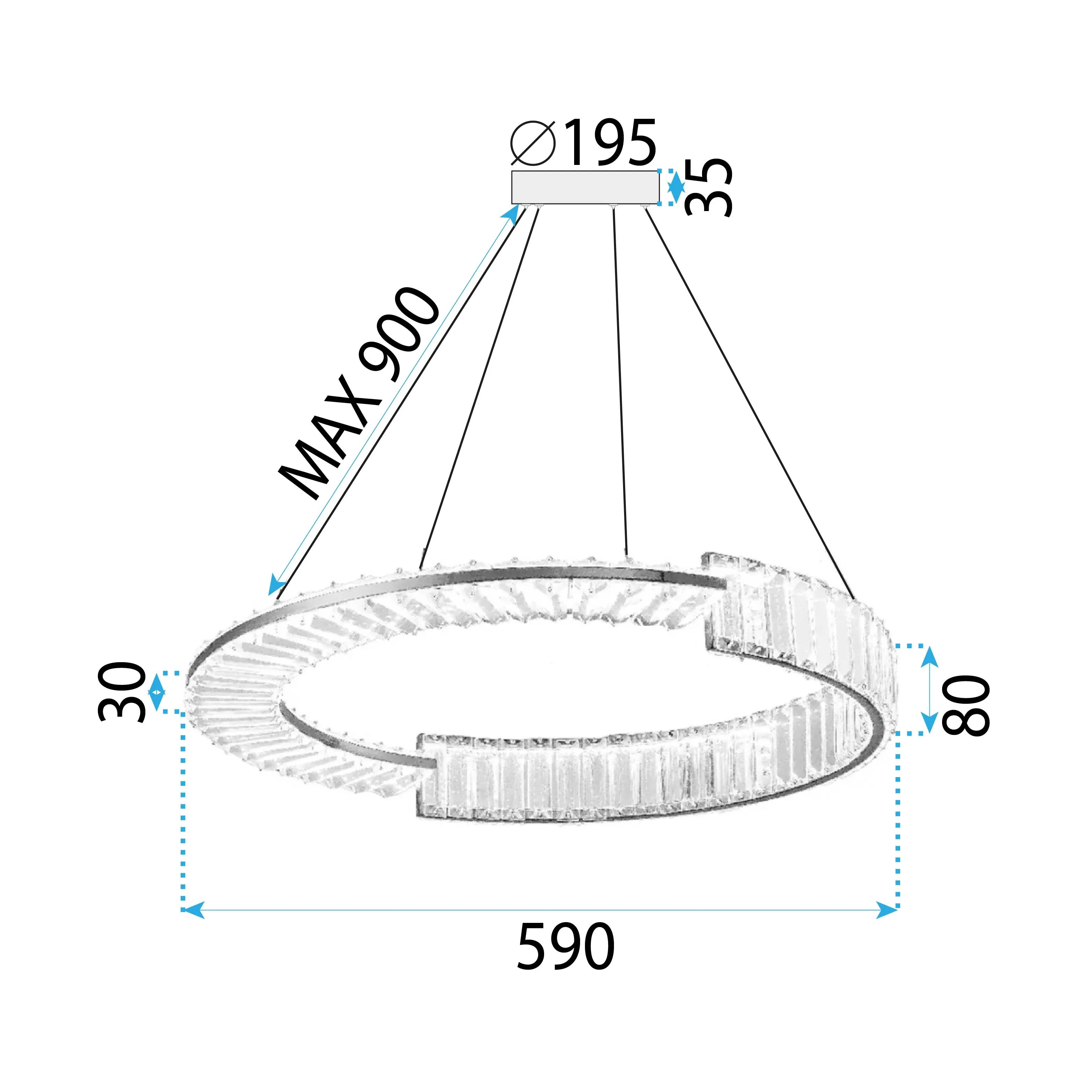 LAMPA WISZĄCA LED APP1529-CP60 CHROM 8