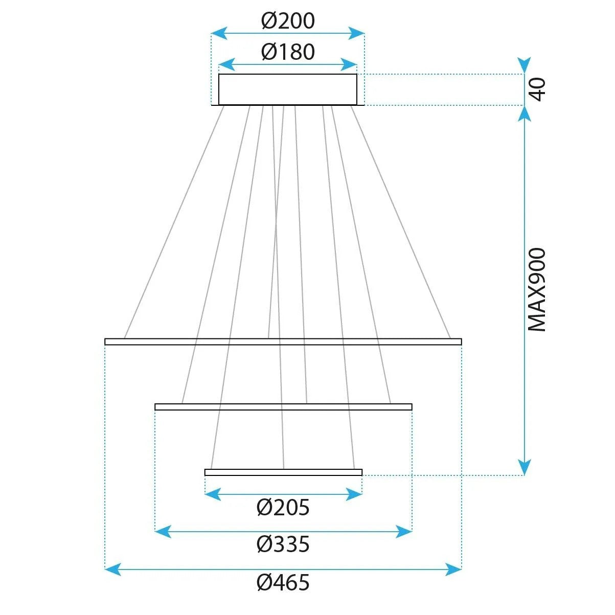 LAMPA SUFITOWA WISZĄCA LED G041-3CP Szczotkowane Złoto 8