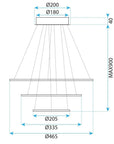LAMPA SUFITOWA WISZĄCA LED G041-3CP Szczotkowane Złoto 8