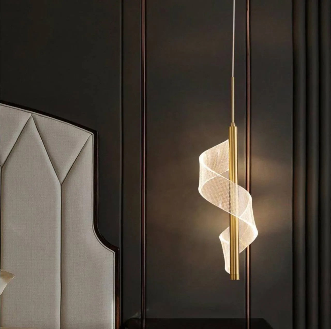 LAMPA SUFITOWA WISZĄCA LED APP1550-CP GOLD 8