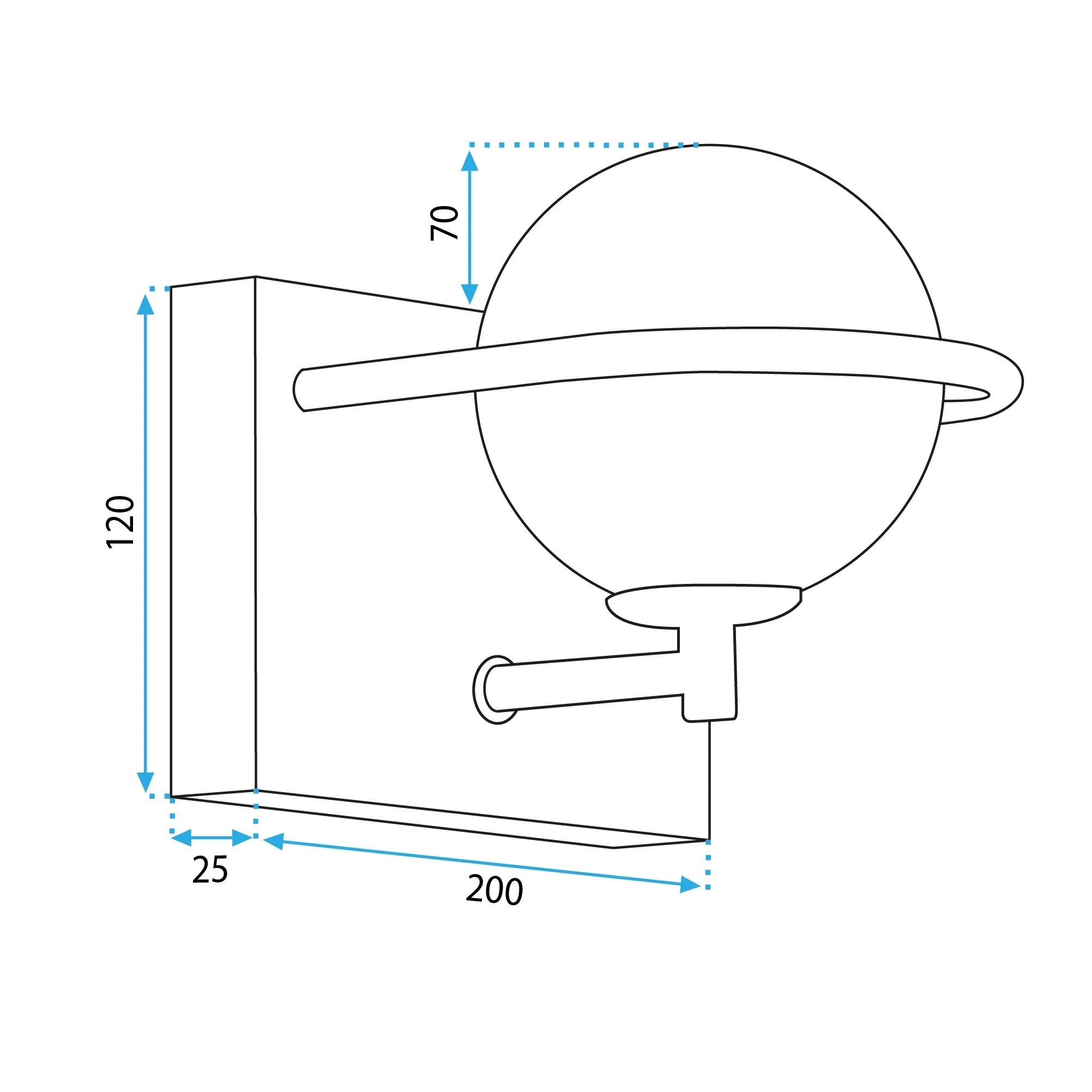 LAMPA ŚCIENNA KINKIET APP1300-1W Czarno Złota 8