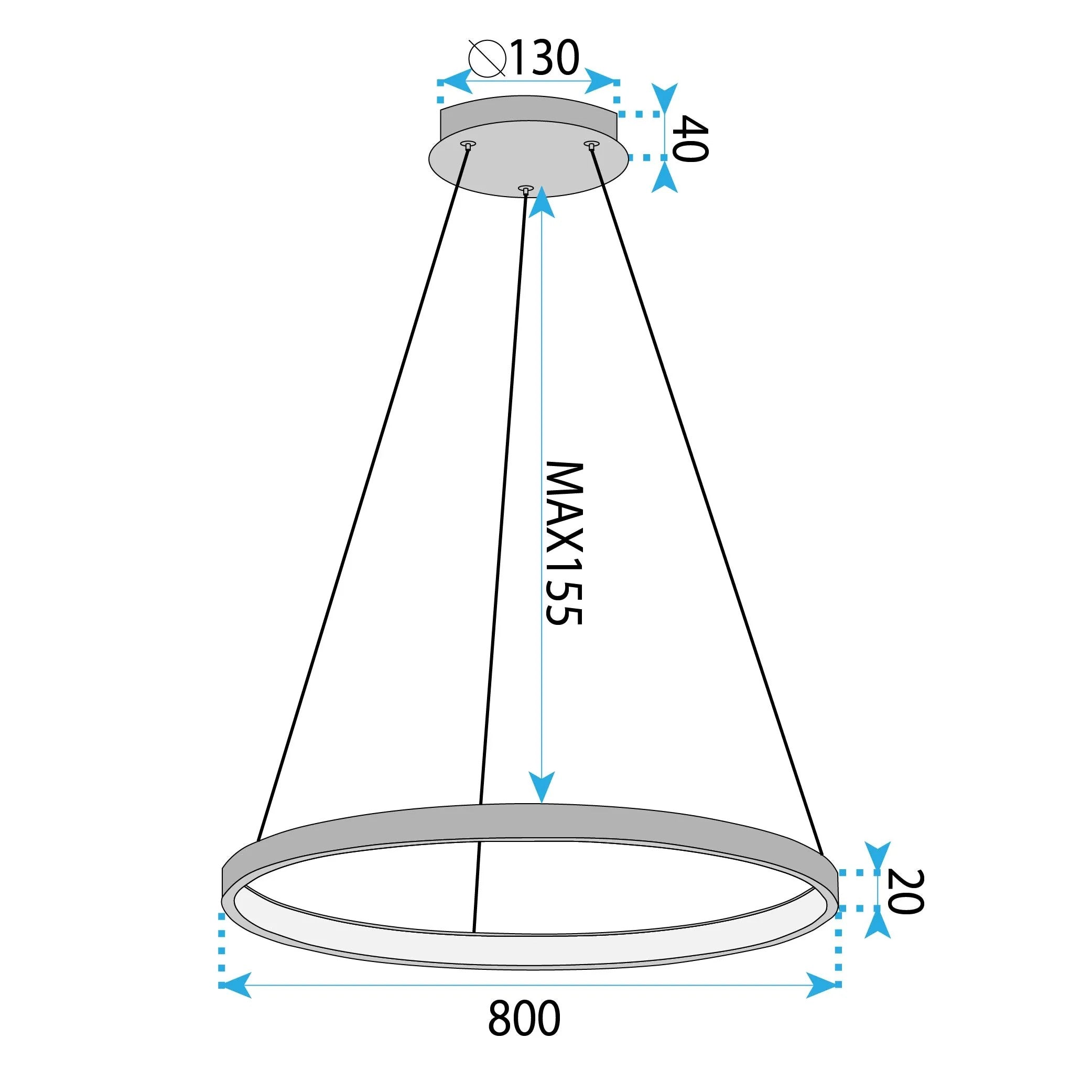LAMPA SUFITOWA WISZĄCA LHJ012-CP 80cm Czarna 8