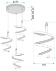 LAMPA WISZĄCA LED G075-3CPR Złota 8