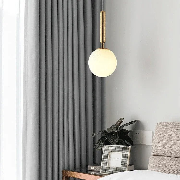 LAMPA WISZĄCA SZKLANA KULA G108-1W ZŁOTA E27 8