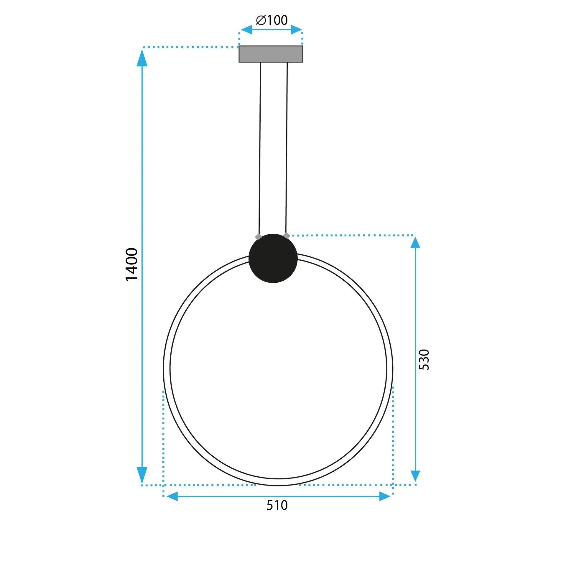LAMPA SUFITOWA WISZĄCA LED APP1398-CP BLACK 50cm 8