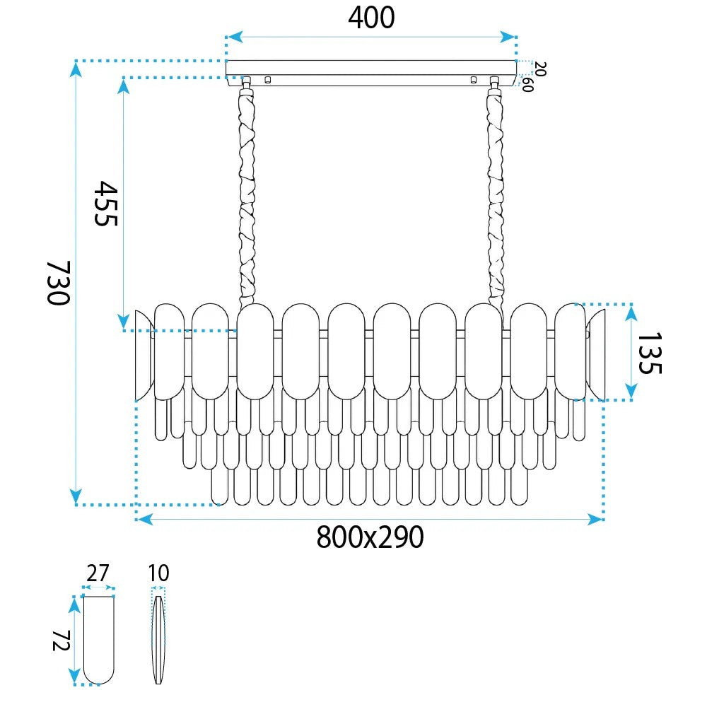 Lampa Wisząca Z Kryształami SWE101-CP Złota 8