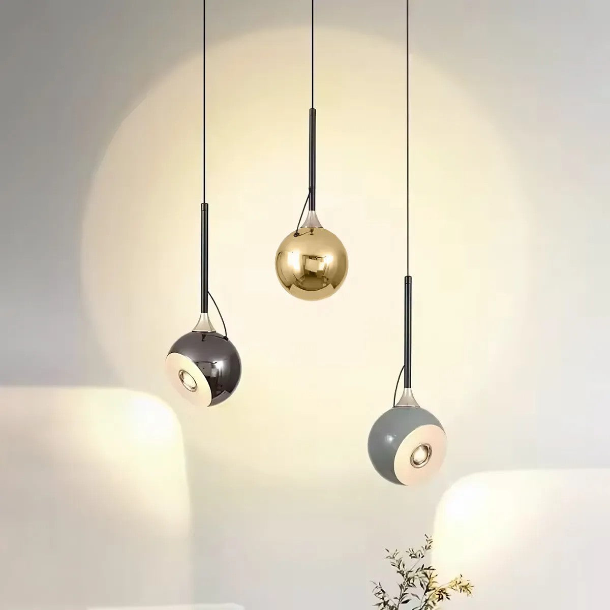 LAMPA SUFITOWA WISZĄCA LED G087-1CP Czarna Metaliczna 8