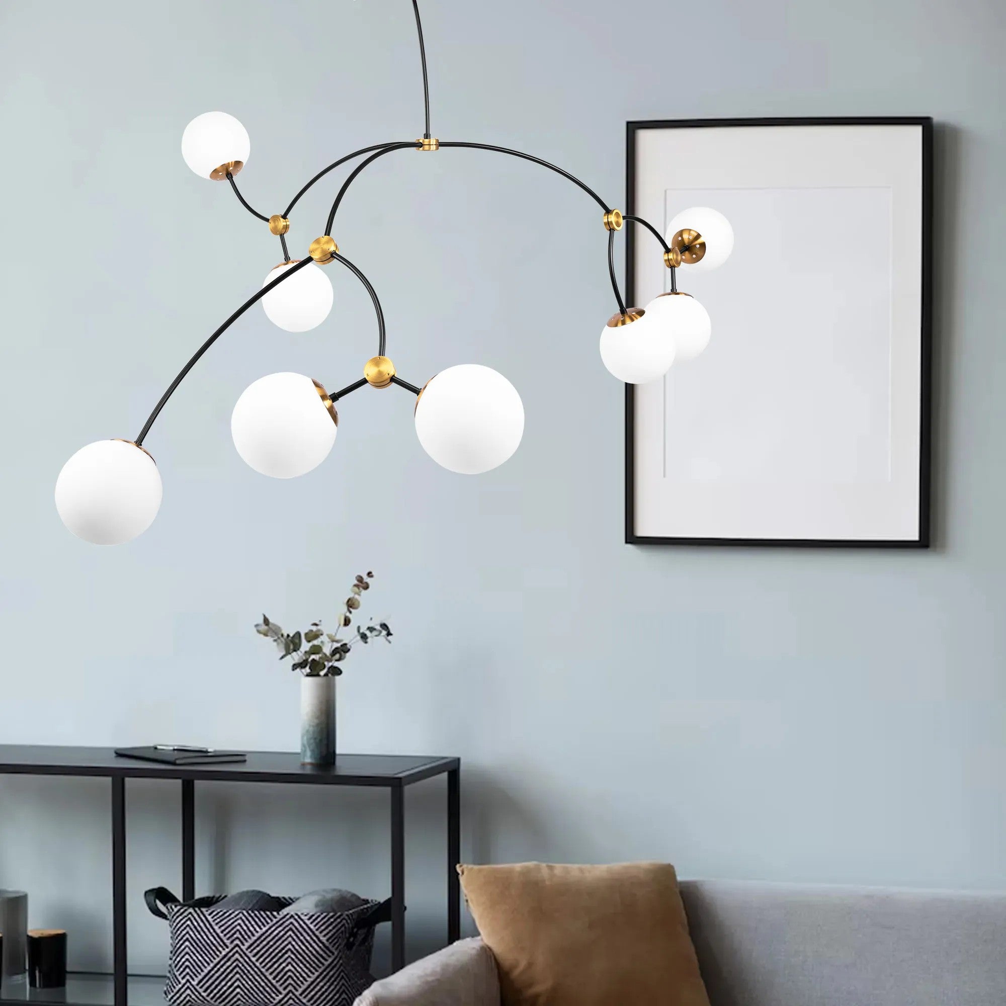 LAMPA WISZĄCA SUFITOWA CZARNY MAT APP1673-8CP 8