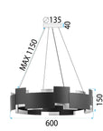LAMPA SUFITOWA WISZĄCA Czarna APP1561-6CP 8